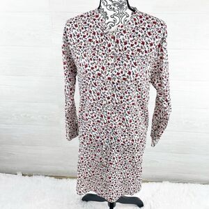 Xirena Crystal Clear Floral Long Sleeve Tunic Popover Shirt Dress